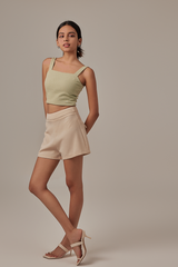 Sasha Waffle Textured Camisole in Pistachio