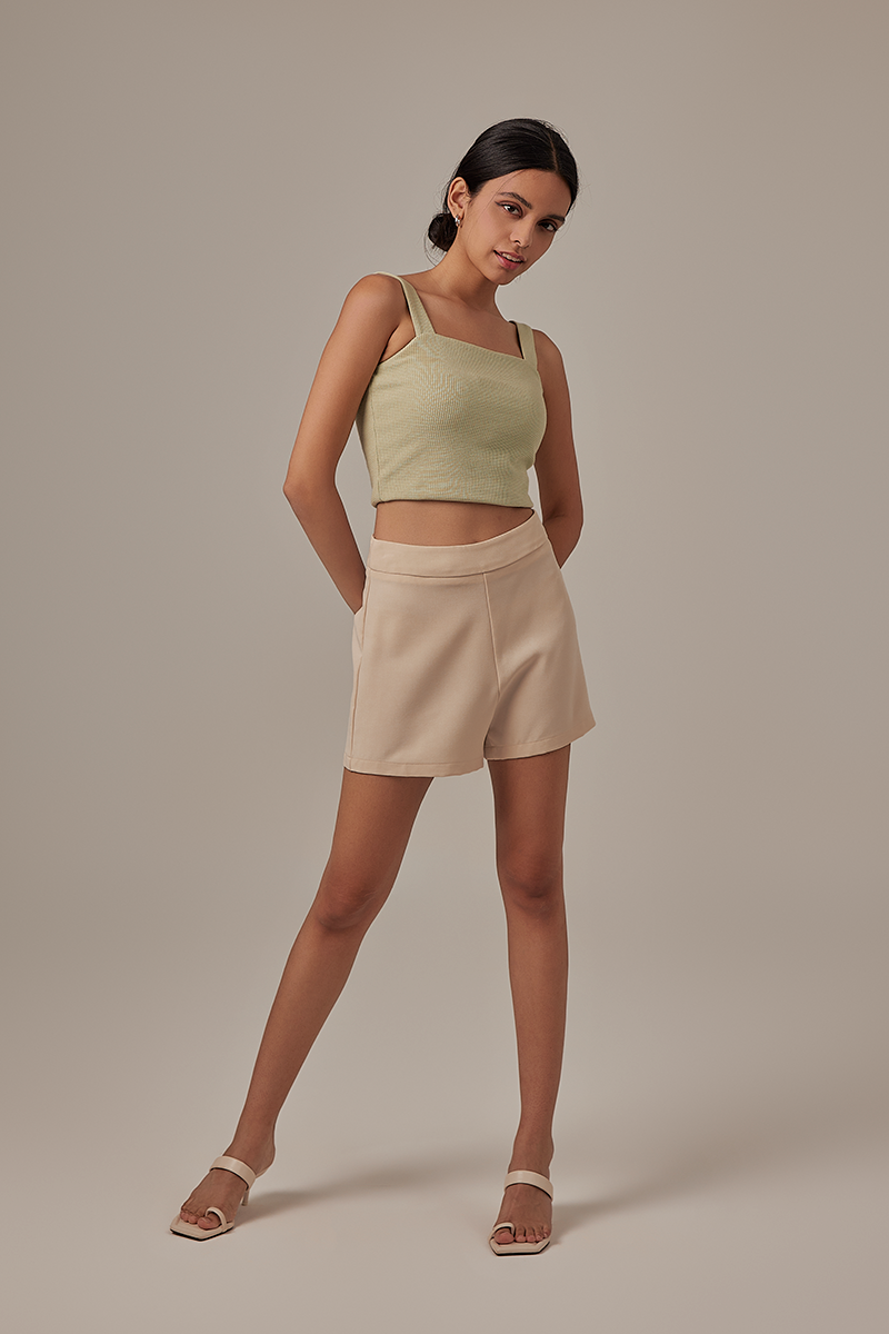 Sasha Waffle Textured Camisole in Pistachio
