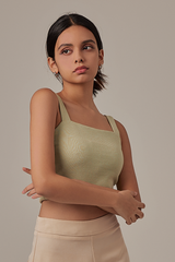 Sasha Waffle Textured Camisole in Pistachio