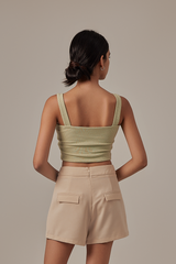 Sasha Waffle Textured Camisole in Pistachio