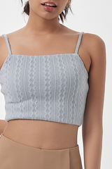 Posie Cable Knit Camisole in Dusty Blue