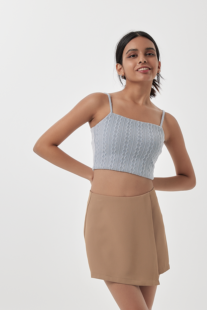 Posie Cable Knit Camisole in Dusty Blue