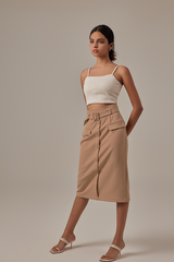 Posie Cable Knit Camisole in White