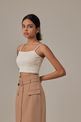 Posie Cable Knit Camisole in White