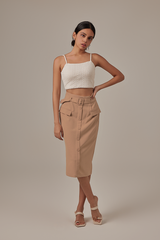 Posie Cable Knit Camisole in White
