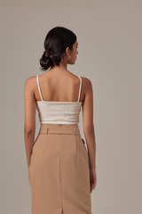 Posie Cable Knit Camisole in White