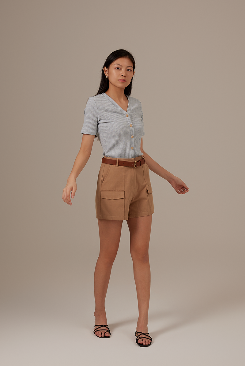Vena Waffle Textured Top in Blue