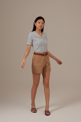 Vena Waffle Textured Top in Blue