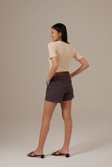 Vena Waffle Textured Top in Sand