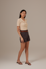 Vena Waffle Textured Top in Sand