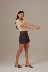 Vena Waffle Textured Top in Sand