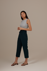 Heji Textured Sleeveless Top in Blue
