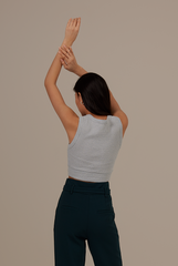 Heji Textured Sleeveless Top in Blue