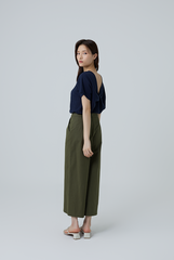 Atara Twist Back Top in Navy Blue