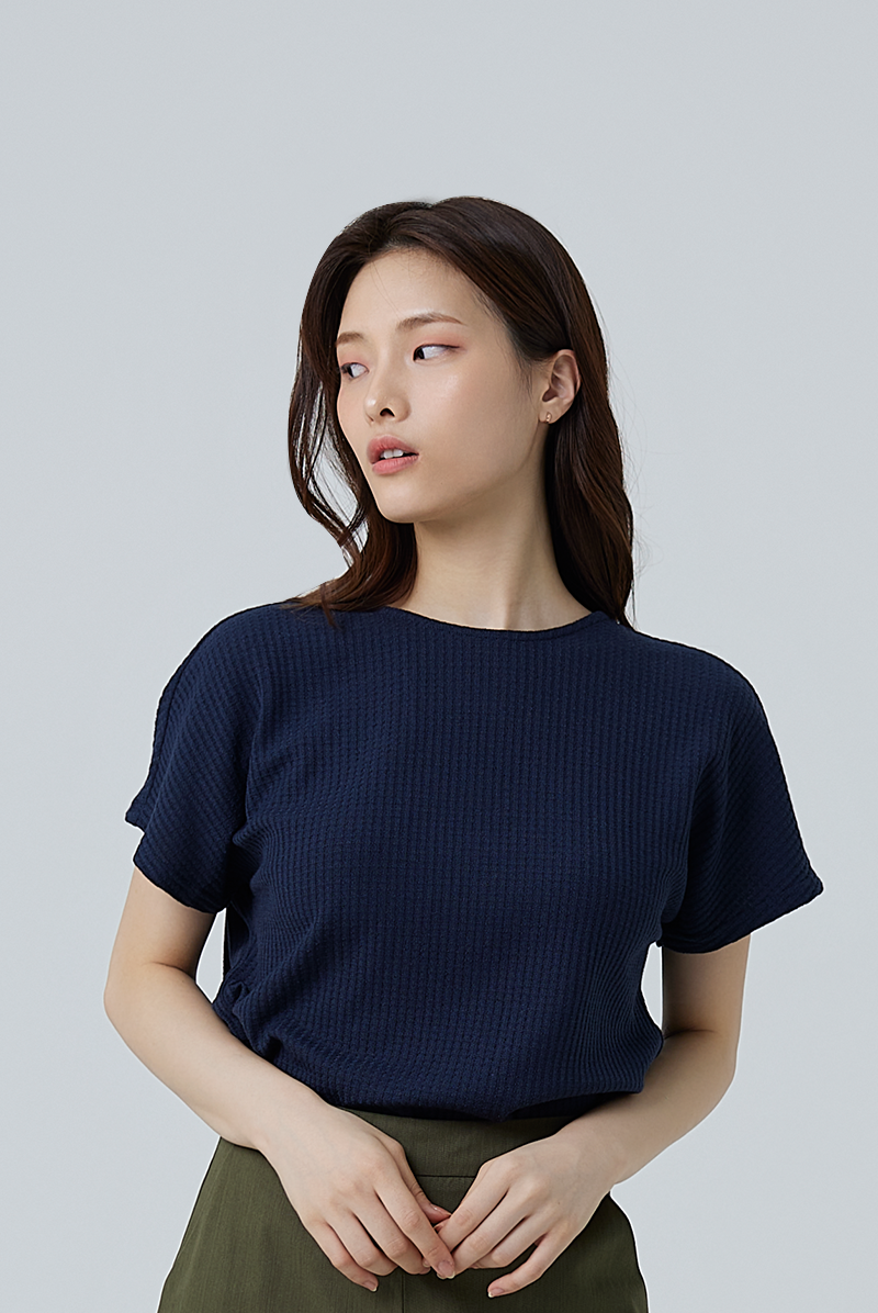Atara Twist Back Top in Navy Blue