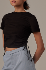 Ivanka Side Tie Top in Black