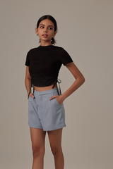 Ivanka Side Tie Top in Black