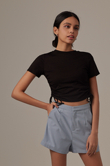 Ivanka Side Tie Top in Black