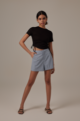 Ivanka Side Tie Top in Black