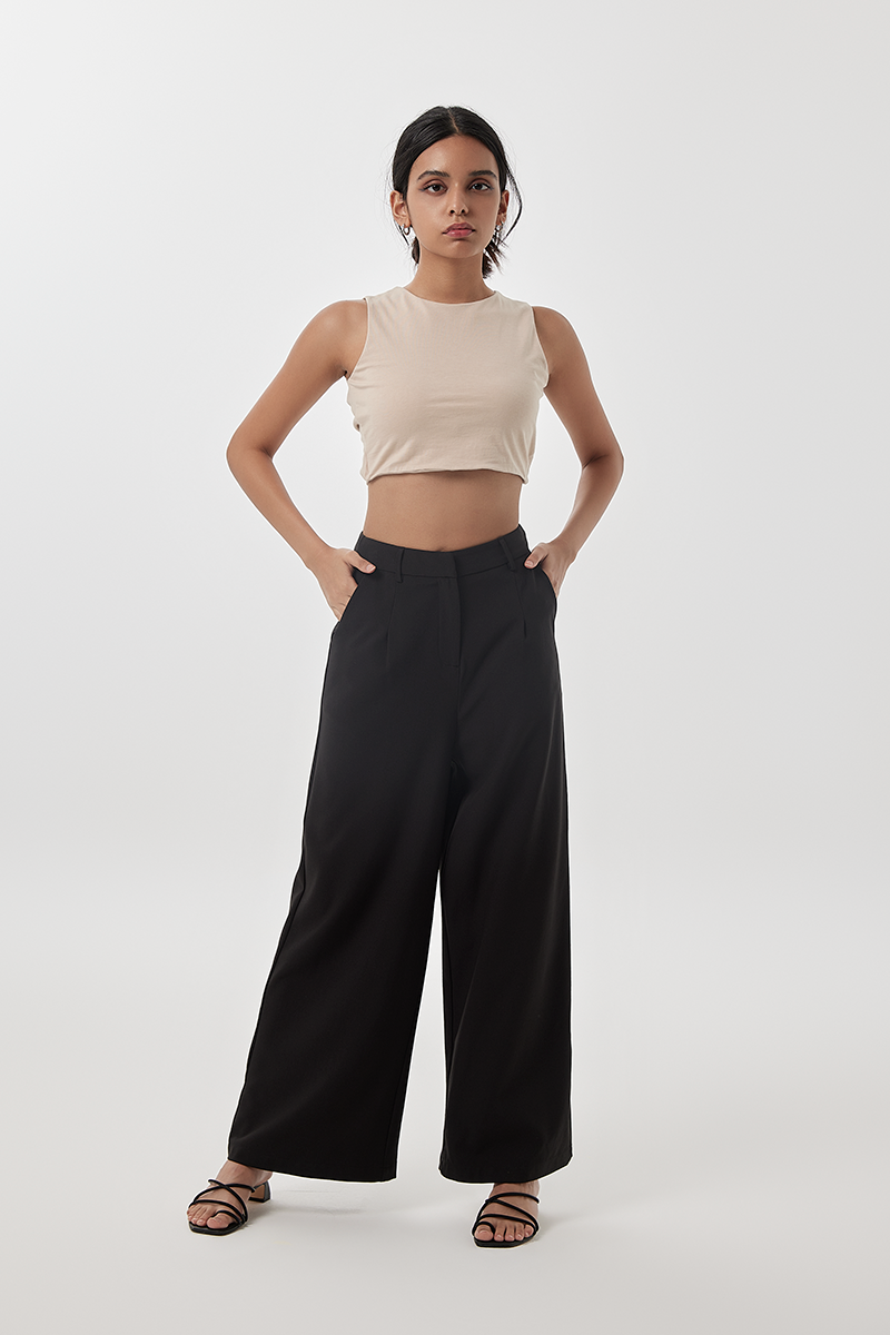 Ida Halter Neck Top in Beige
