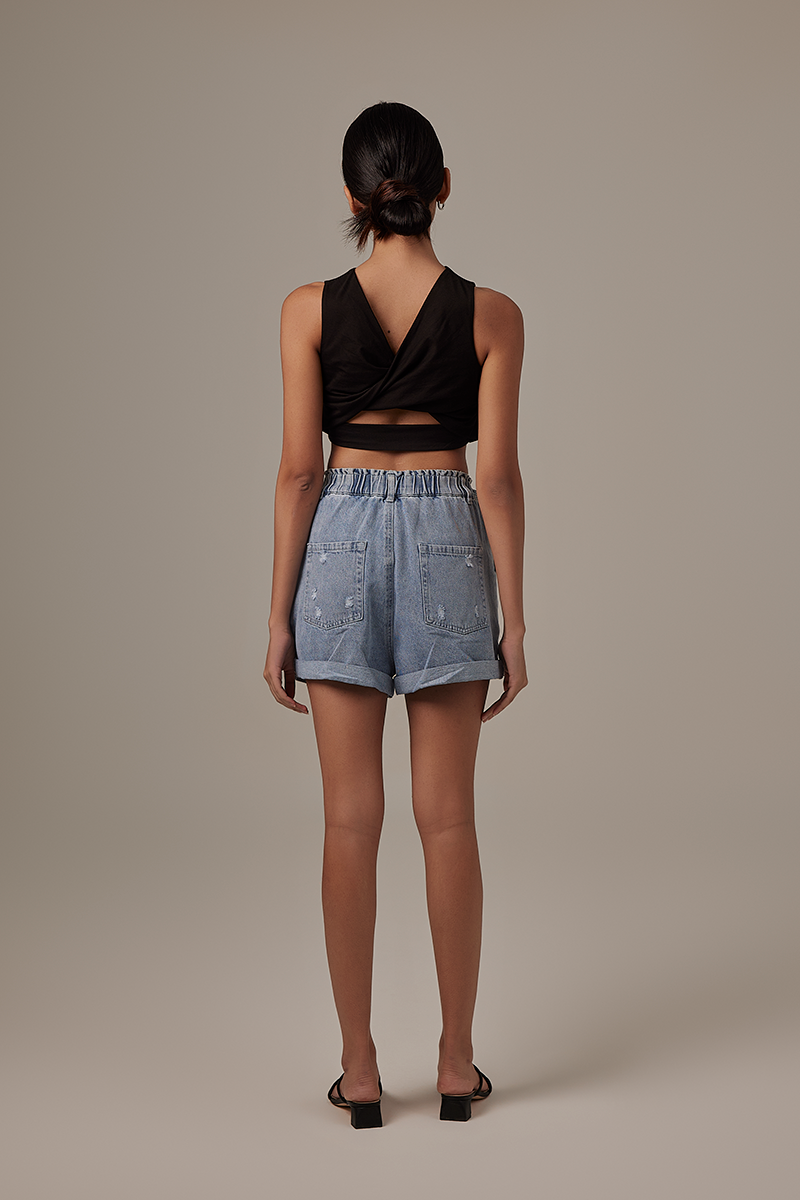 Ida Halter Neck Top in Black