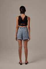Ida Halter Neck Top in Black