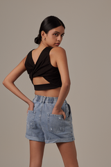 Ida Halter Neck Top in Black