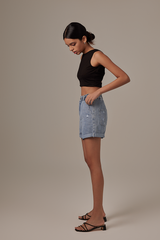 Ida Halter Neck Top in Black