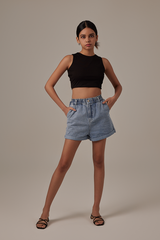 Ida Halter Neck Top in Black