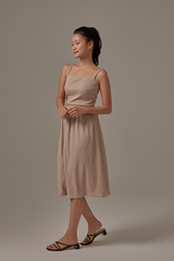 Phoebe Ribbed Camisole in Camel