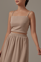 Phoebe Ribbed Camisole in Camel