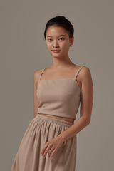 Phoebe Ribbed Camisole in Camel