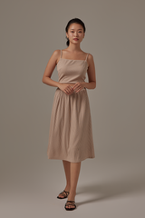 Phoebe Ribbed Camisole in Camel