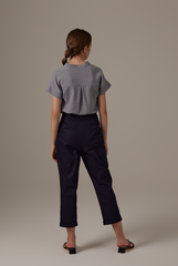 Maleine Pleated Shirt in Navy Blue