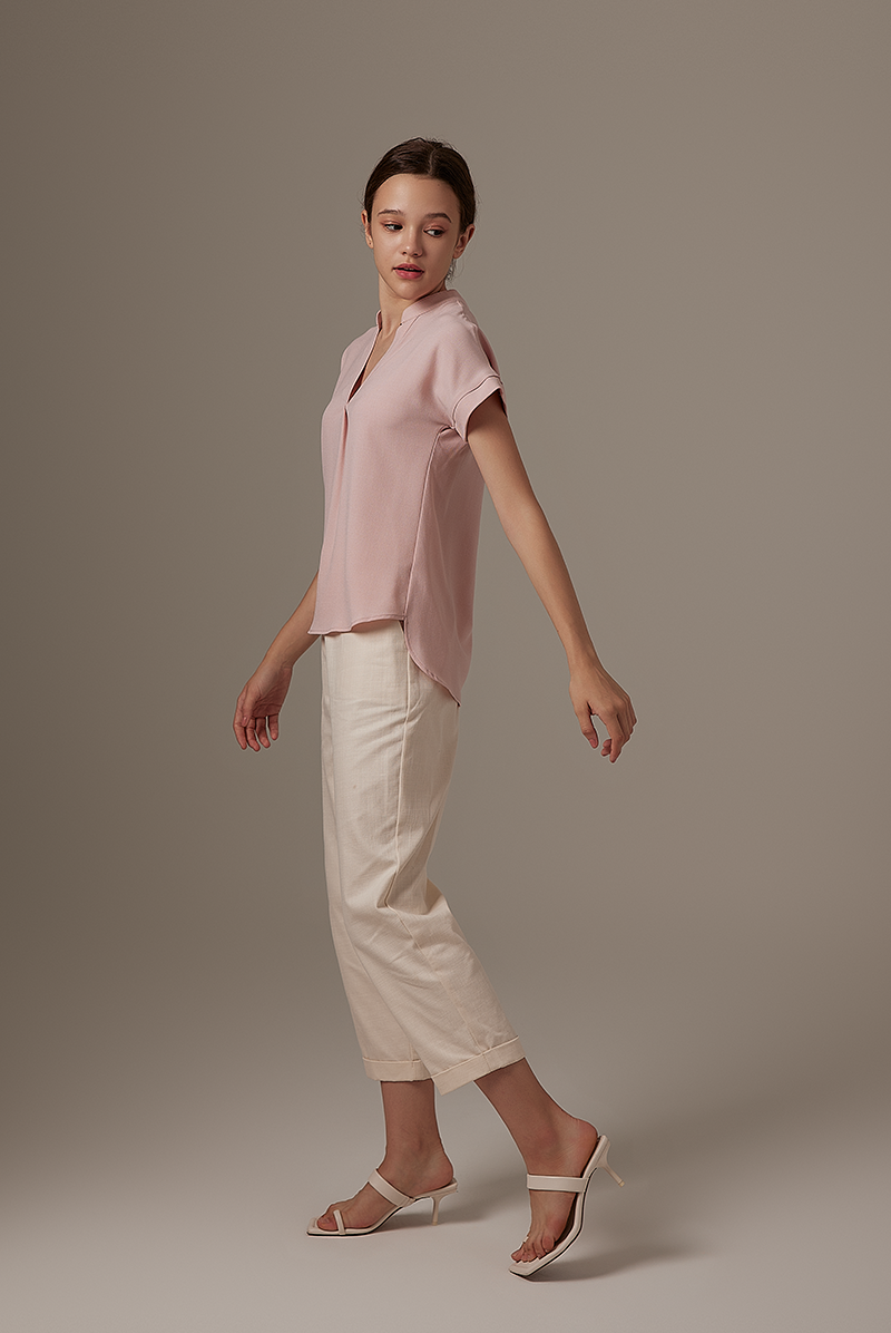 Maleine Pleated Shirt in Rose