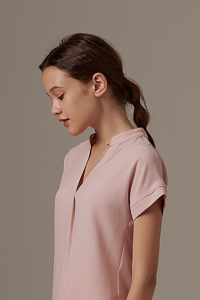 Maleine Pleated Shirt in Rose