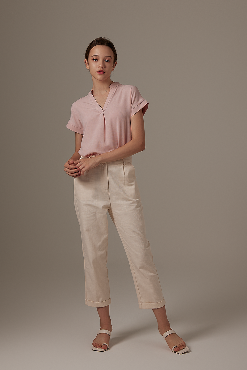 Maleine Pleated Shirt in Rose