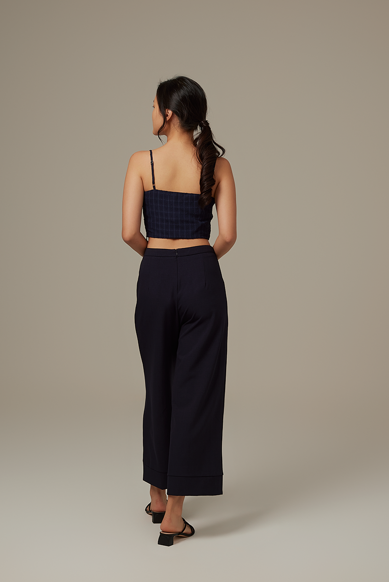 Siobhan Textured Camisole Top in Navy Blue