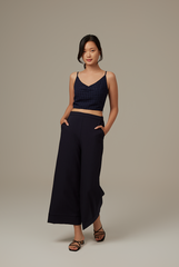Siobhan Textured Camisole Top in Navy Blue