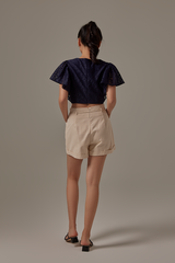 Zanen Lace Top in Navy Blue
