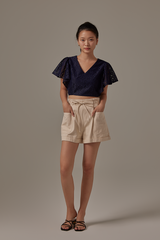 Zanen Lace Top in Navy Blue