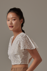 Zanen Lace Top in White