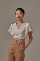 Zanen Lace Top in White