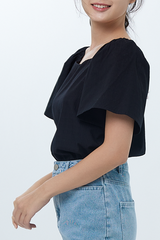 Aileen Elasticated Blouse in Black