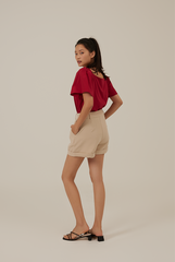 Aileen Elasticated Blouse in Cherry