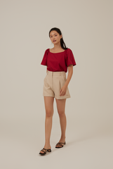 Aileen Elasticated Blouse in Cherry
