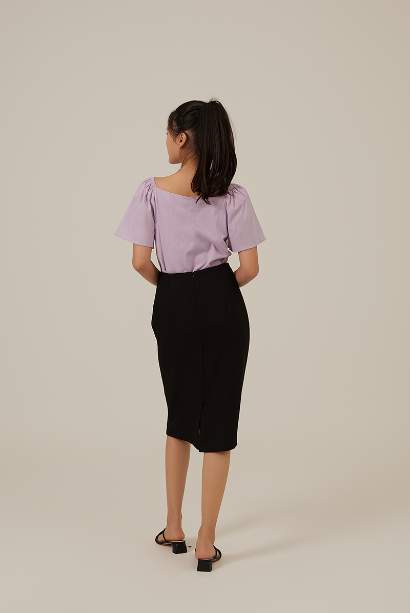 Aileen Elasticated Blouse in Lavender