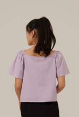Aileen Elasticated Blouse in Lavender