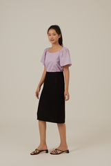 Aileen Elasticated Blouse in Lavender