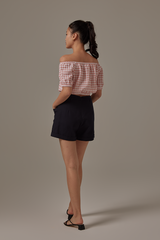 Hera Gingham Top in Dusty Pink